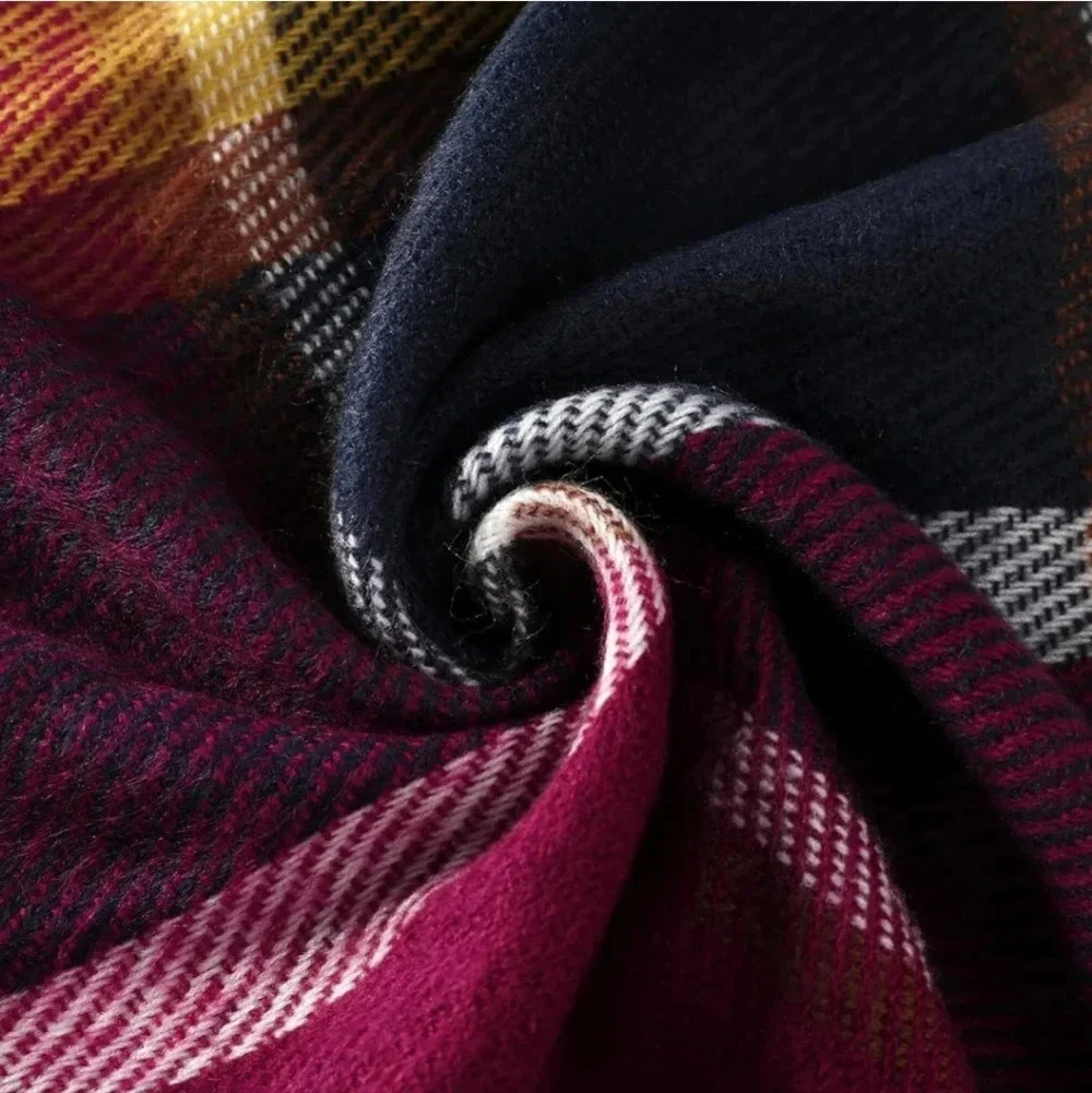 Womens Winter Scarf, Fashion Cashmere Feel Plaid Scarfs for Women, Pashmina Shaw
